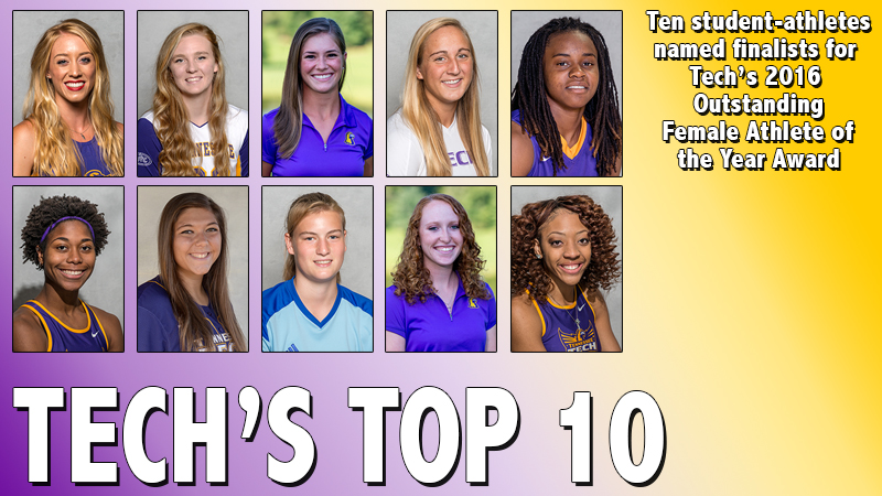 Ten finalists announced for Tech's 2015-16 Outstanding Female Athlete of the Year Award