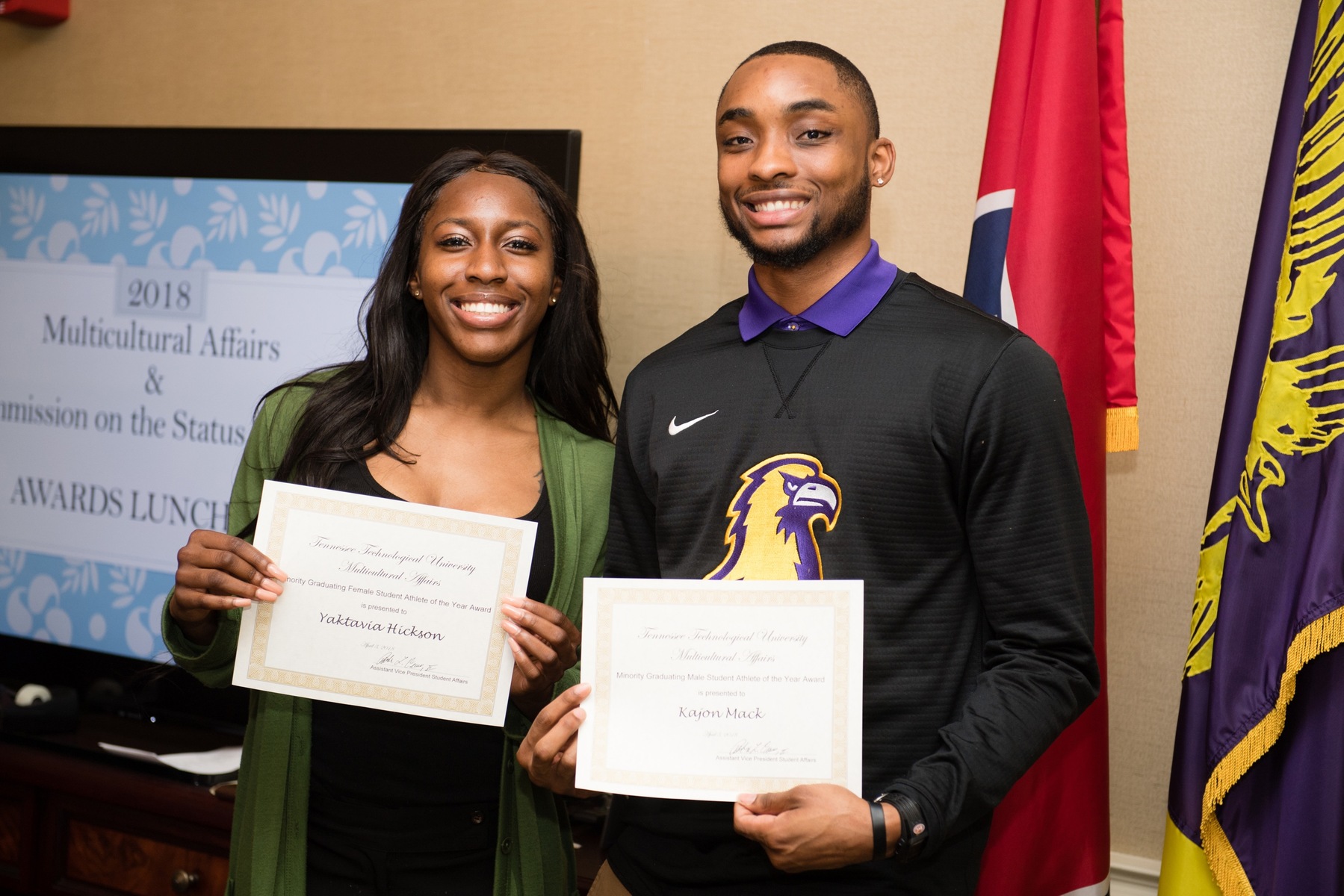 Mack, Hickson named Minority Student-Athletes of the Year by university