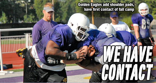 Camp Notebook: Golden Eagles will add full pads for Friday's practice
