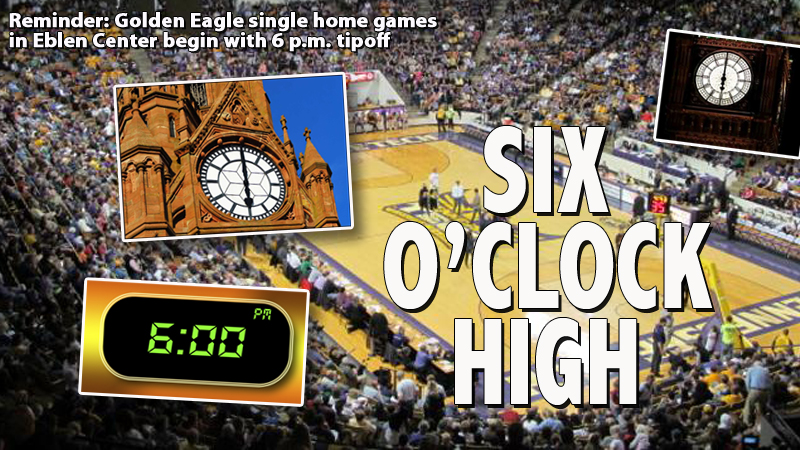 Golden Eagle Savings Time: Home game tipoff moved earlier by one hour to 6 p.m.