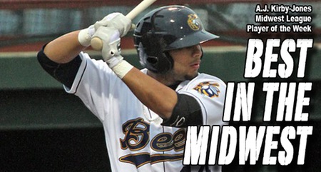 Kirby-Jones named Midwest League Offensive Player of the Week