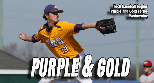 The Golden Eagles baseball team begins their annual Purple and Gold Series