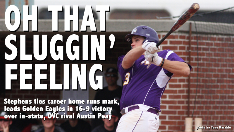 Stephens matches career home run mark, Tech rolls to 16-9 victory over Austin Peay