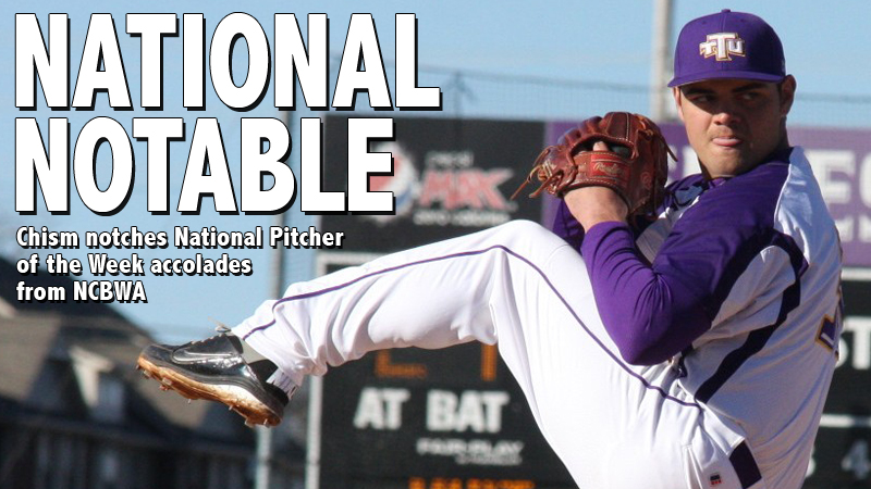 NCBWA names Chism National Pitcher of the Week
