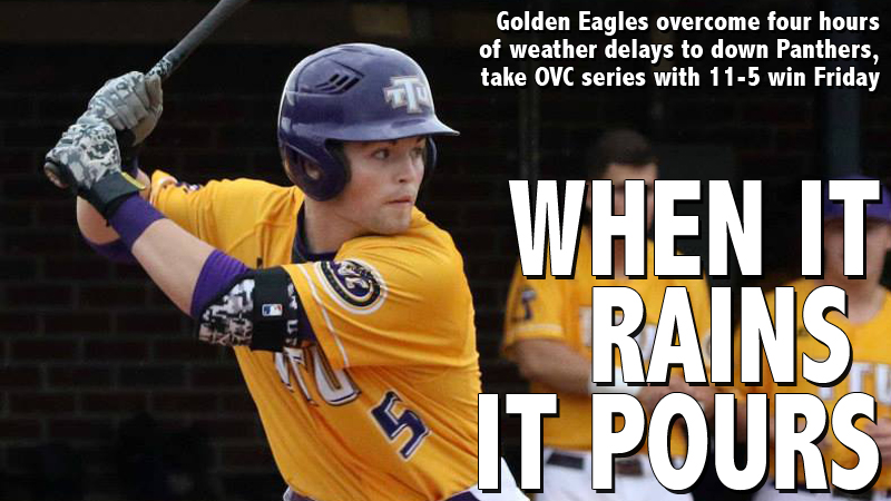 Golden Eagles overcome four hours of weather delays to down EIU, 11-5