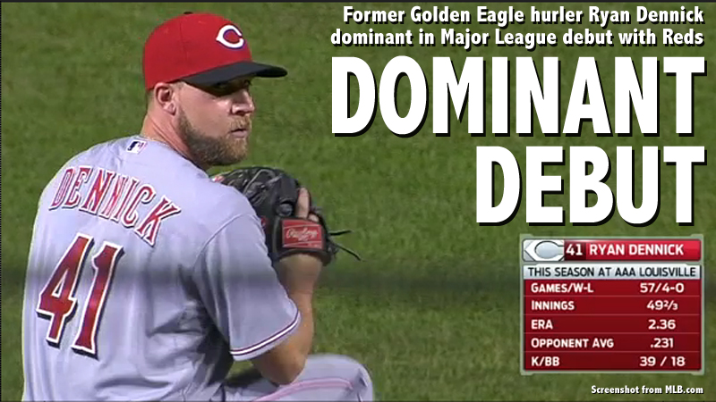 Former Golden Eagle pitcher Ryan Dennick tosses perfect inning in MLB debut