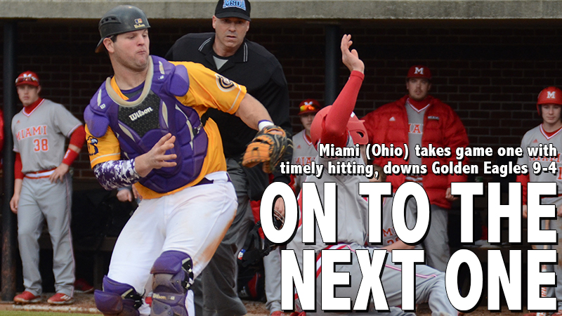 Two-out hitting leads Miami (Ohio) over Golden Eagles in series opener