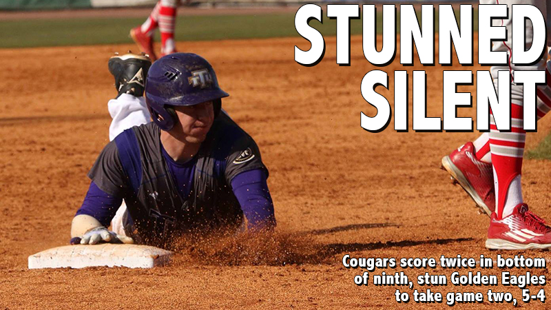 Cougars score twice in bottom of ninth, stun Golden Eagles in game two, 5-4
