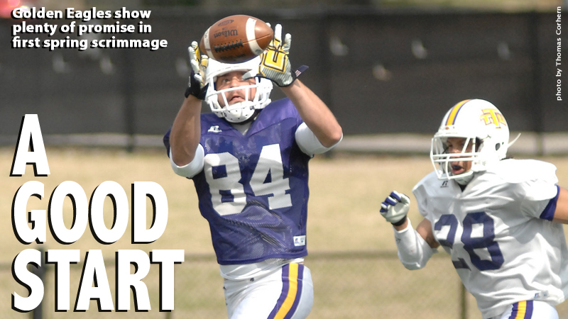 First spring scrimmage sets positive tone for Golden Eagle football in 2014