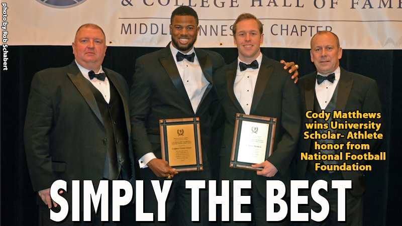 Tech's Cody Matthews accepts top college honor at Anual NFF Awards Banquet