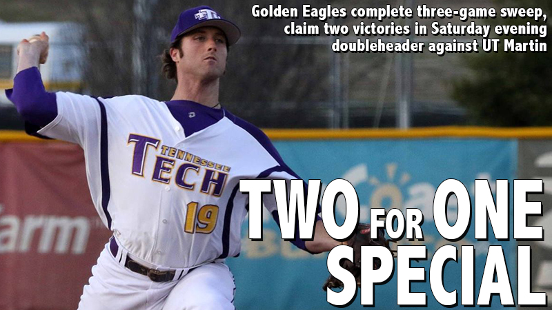 Golden Eagles cap three-game sweep with two victories Saturday over UT Martin