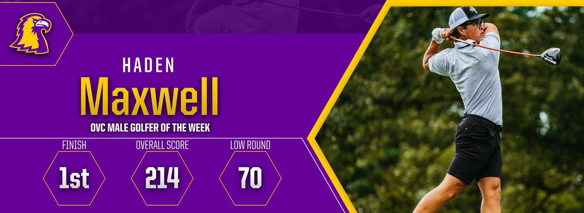 Medalist honors leads Maxwell to second OVC Male Golfer of the Week nod