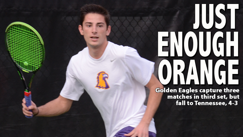 Golden Eagle tennis claims top two singles spots, but falls to Tennessee, 4-3
