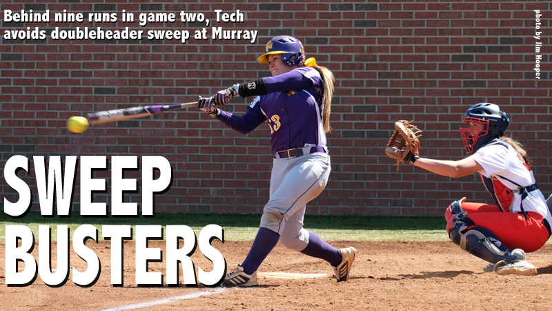 Tech plates nine in game two to earn split at Murray State