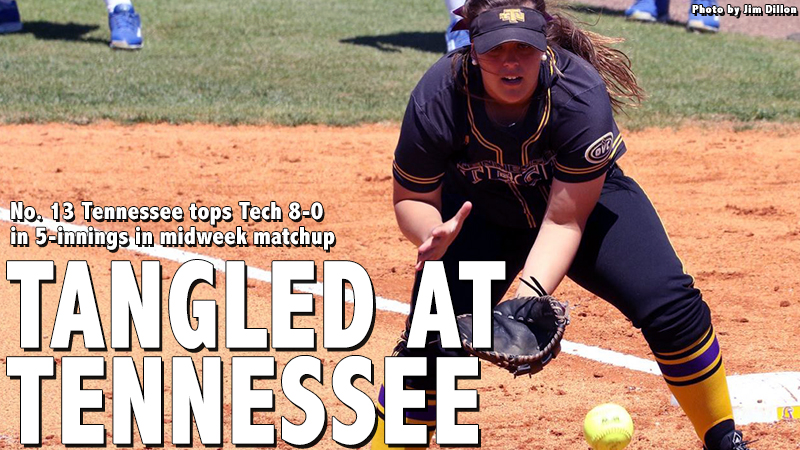 No. 13 Tennessee tops Tech 8-0 in 5 innings in midweek matchup
