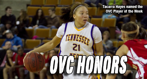 Hayes named the OVC Player of the Week