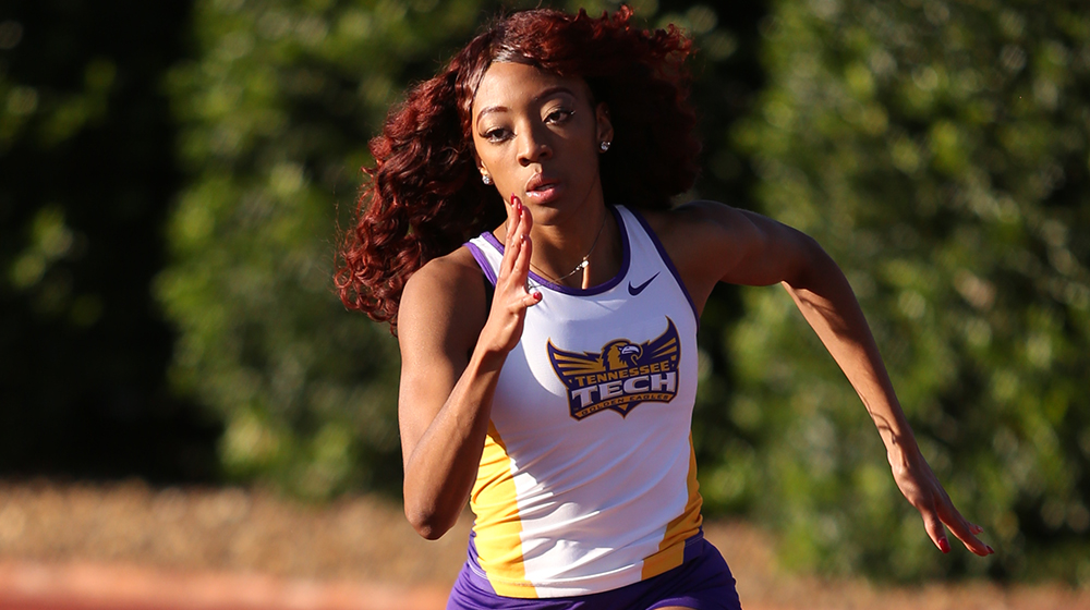 Na'Asha Robinson claims OVC and Tech school record in the 400-meter dash on day two of Meyo Invitational