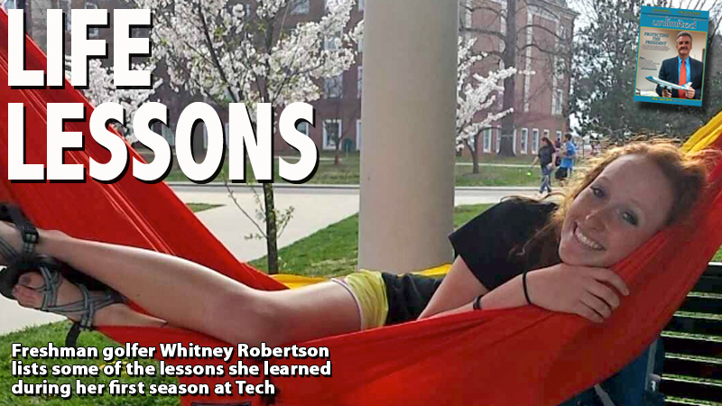 Golfer Whitney Robertson lists "life lessons" she learned as a freshman