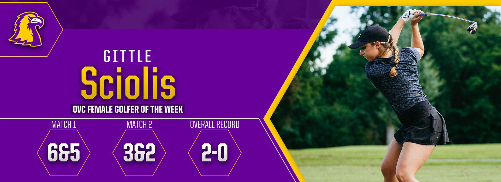 Sciolis recognized as OVC Female Golfer of the Week for second time
