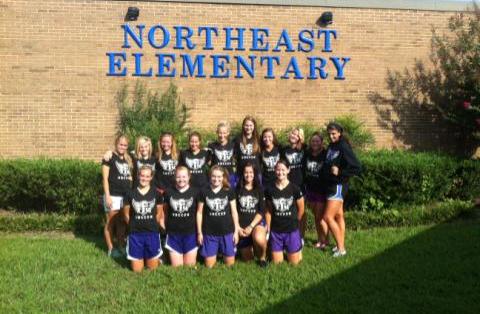 Soccer volunteers at Northeast Elementary BBQ and Carnival