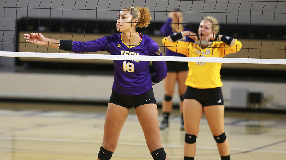 Opening Day: Tech volleyball tops Fairleigh Dickinson, drops five-set battle with Evansville
