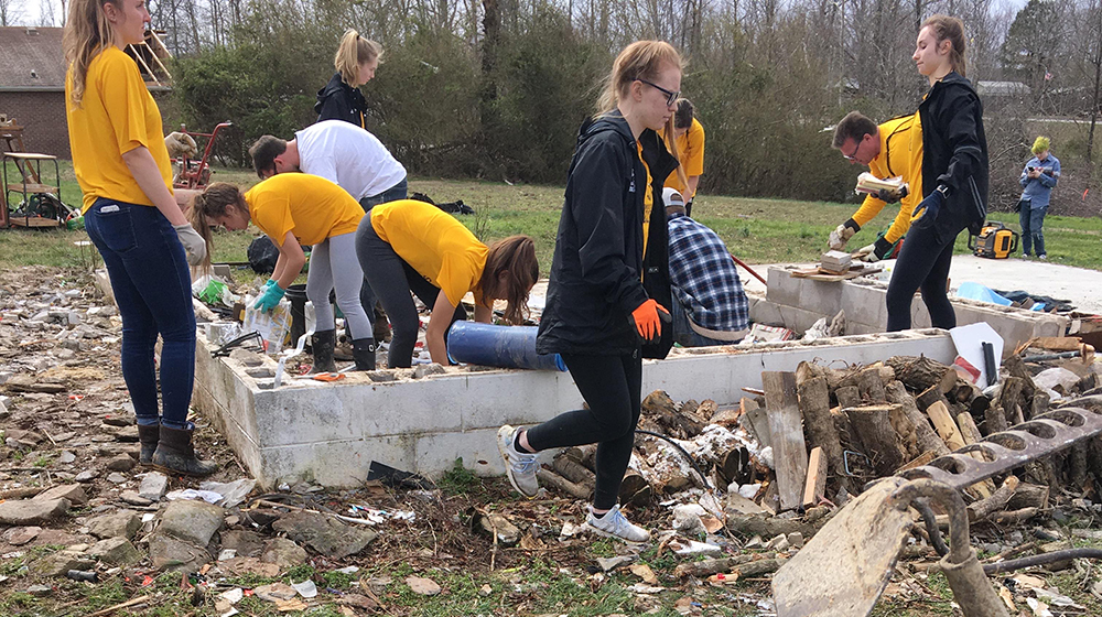 Golden Eagle student-athletes help in Cookeville/Putnam County tornado relief effort