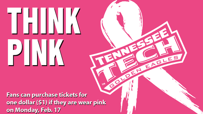 Think Pink promotion set for women's basketball game Monday, Feb. 17