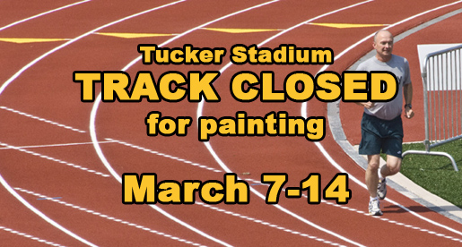 Tucker Stadium track to be closed for painting March 7-14