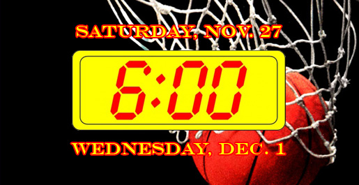 Saturday's women's basketball game begins at 6 p.m.