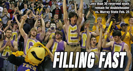 Few reserved seat tickets remain for Tech doubleheader vs. Murray State, Feb. 25