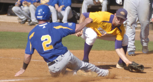 Cullen Park tags out Chase Greenwell at the plate in the top of the ninth (photo by Rob Schabert)