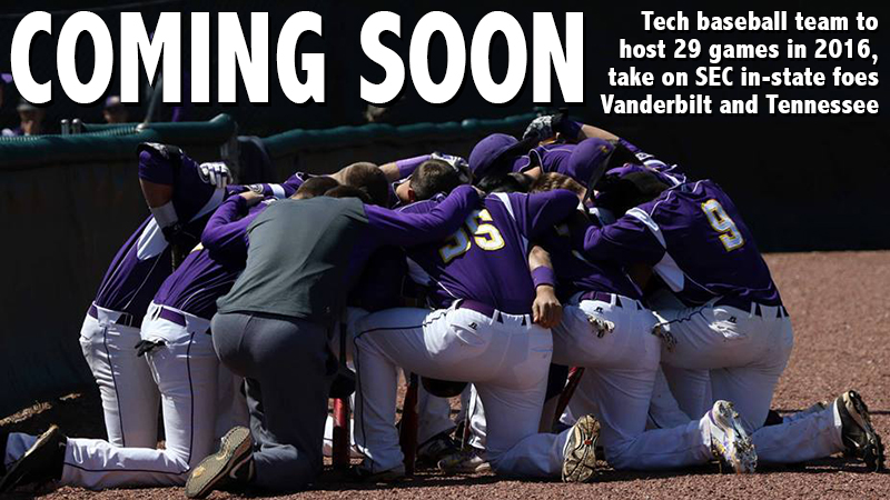 Tech baseball team to host 29 games in 2016, take on SEC in-state foes Vanderbilt and UT