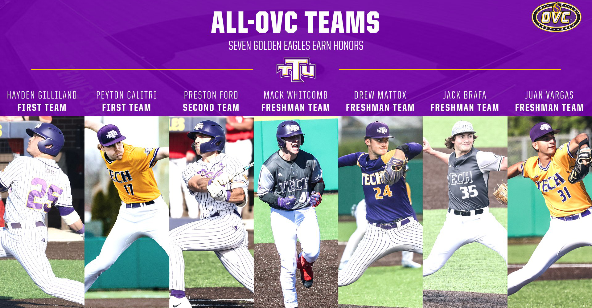 Seven Golden Eagles collected OVC postseason honors
