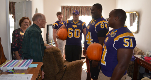 Golden Eagles pay a visit to residents at Morningside