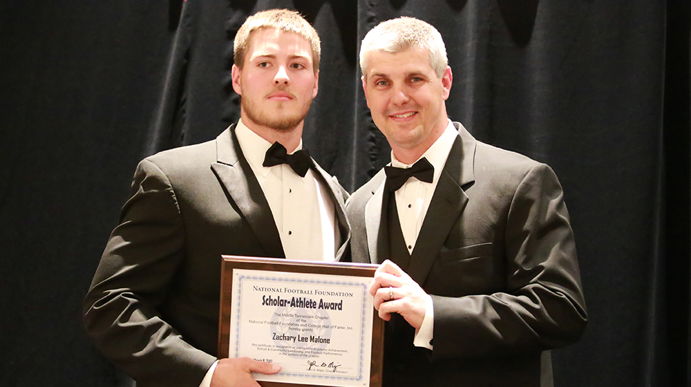 Malone honored by National Football Foundation's Middle Tennessee chapter