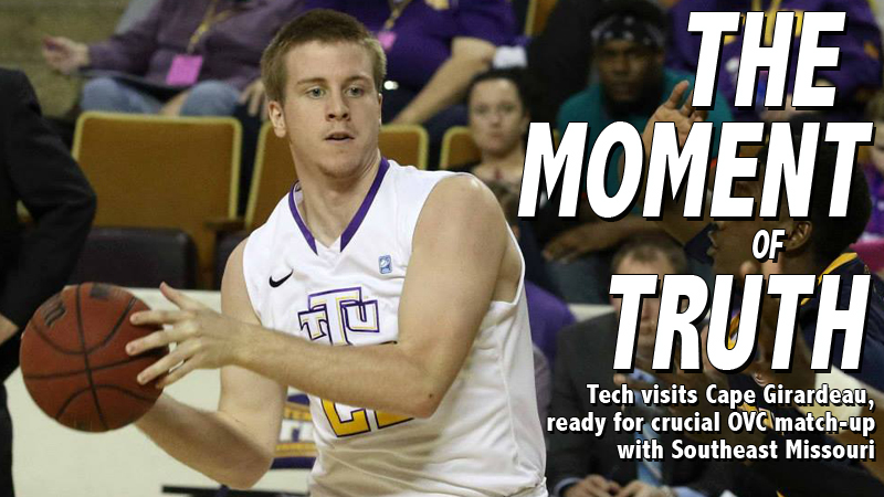 Tech men's basketball team heads to Cape Girardeau for crucial OVC match-up with SEMO