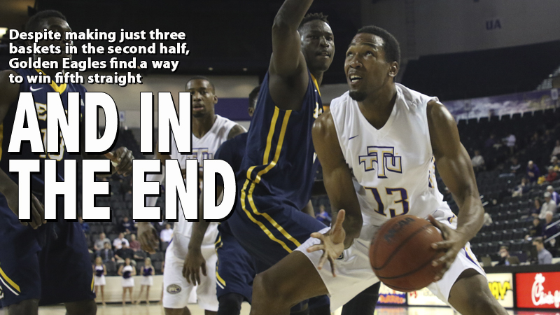 Five straight: Golden Eagles slip past East Tennessee, 63-61