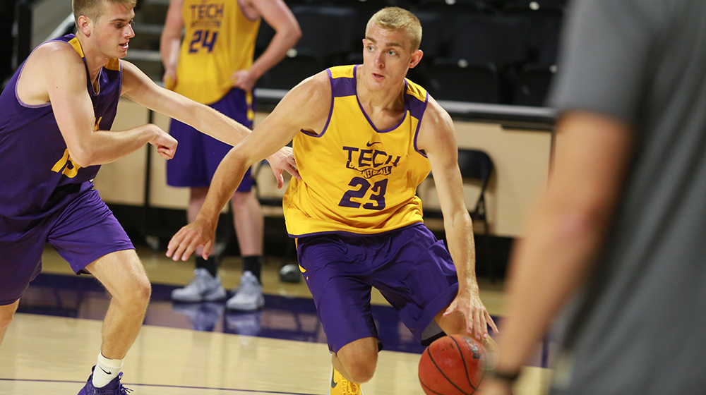 Tech men's basketball team hosts Bryan College in exhibition action as part of Purple Palooza