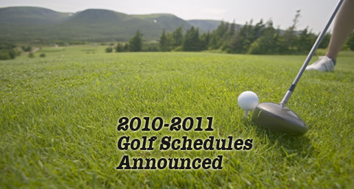 Stout, King announce golf schedules for the 2010 Fall season