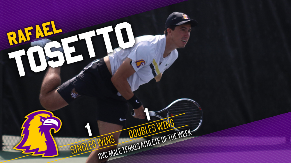 Tosetto does it again with third OVC Male Tennis Athlete of the Week honor