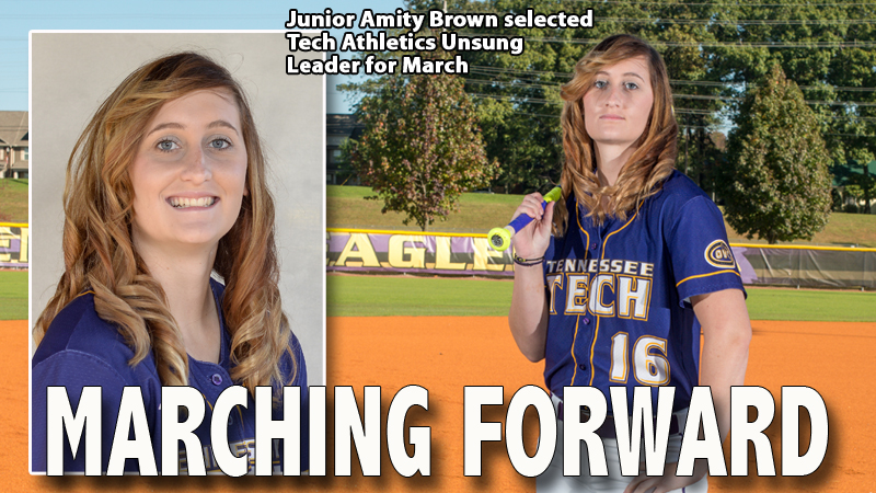 Softball's Amity Brown selected as Unsung Leader Award winner for March