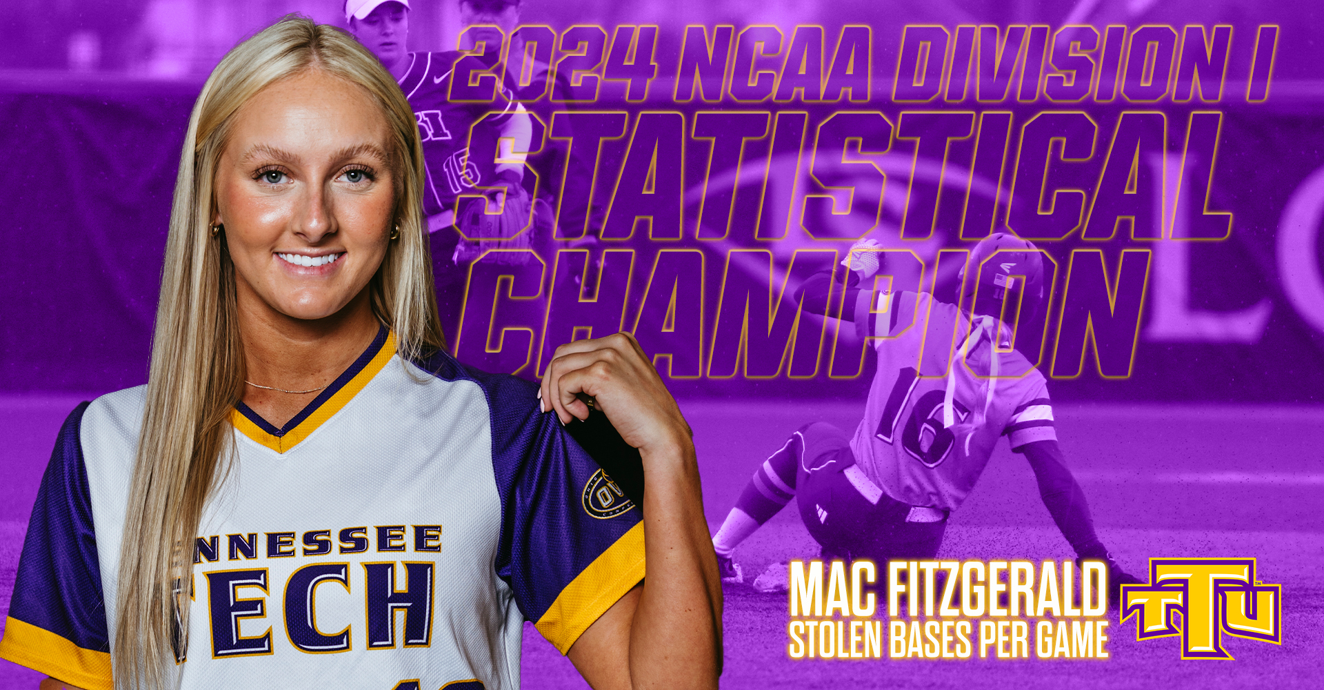 Fitzgerald earns NCAA Division I Statistical Champion honor in stolen bases per game