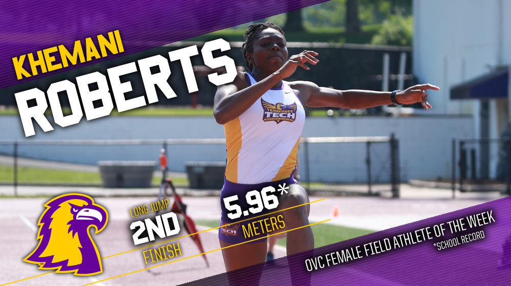 Roberts takes second OVC Field Athlete of the Week award of outdoor season