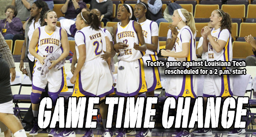 Tech women’s basketball game against Louisiana Tech moved up to 2 p.m.