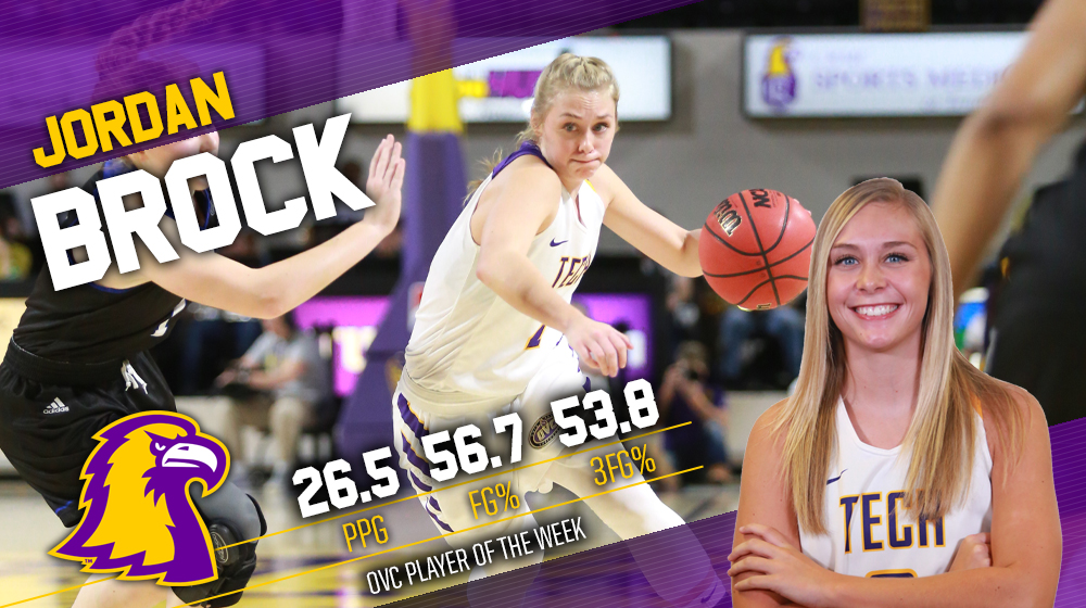 Brock receives OVC Player of the Week for prolific efforts against SIUE, Eastern Illinois
