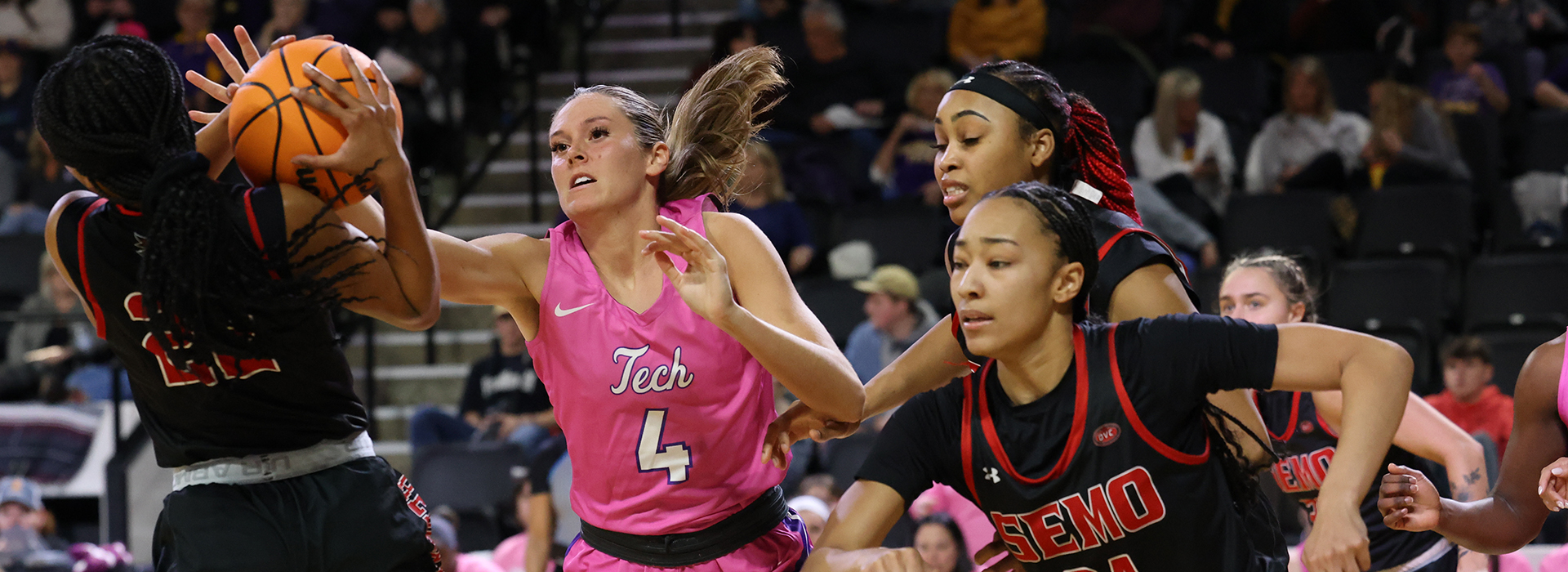 Tech women use late run to hold off Redhawks