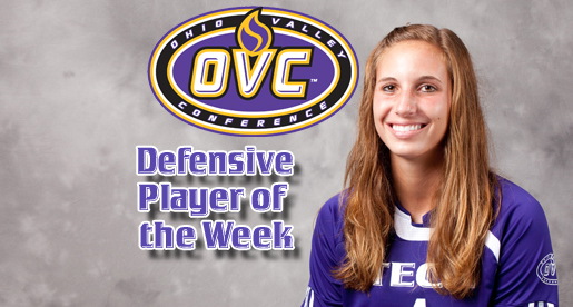 Sophomore Leigh Heffner named an OVC Player of the Week for women's soccer