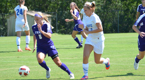 Soccer gets the ball rolling with 8-0 exhibition win at Tennessee Wesleyan