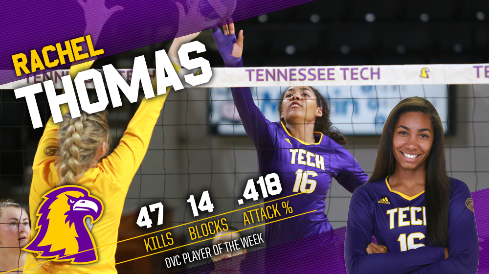 Tech’s Thomas receives Co-Offensive Player of the Week honors from the OVC
