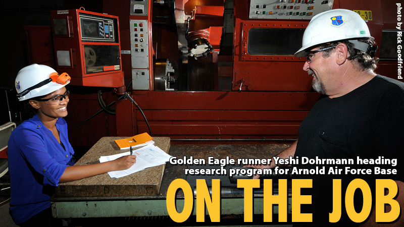 Golden Eagle runner in research internship at Arnold Air Force Base